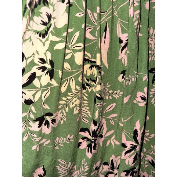 Torrid 3 Green Pink Floral Print Sleeveless Maxi Dress Shirred Bodice Adjustable - Picture 4 of 11